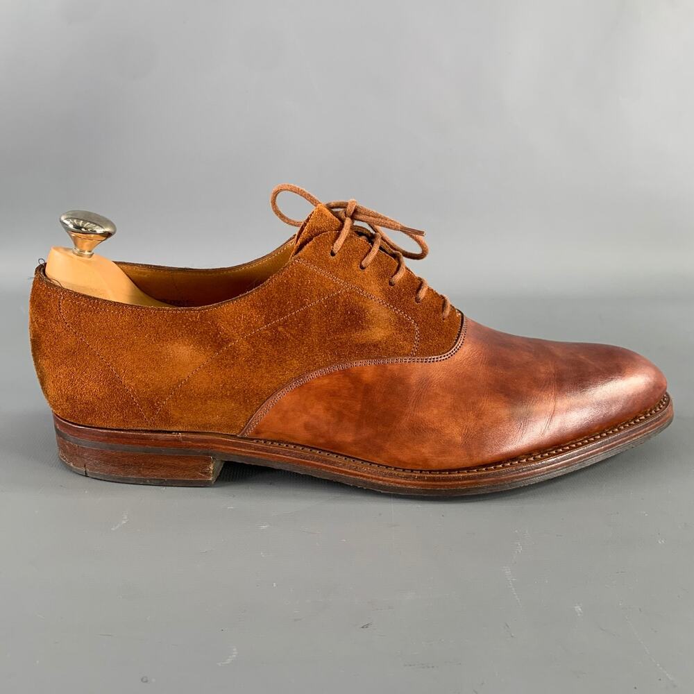 JOHN LOBB Size 9 Camel Leather Pointed Toe Lace Up Shoes - Picture 2 of 8